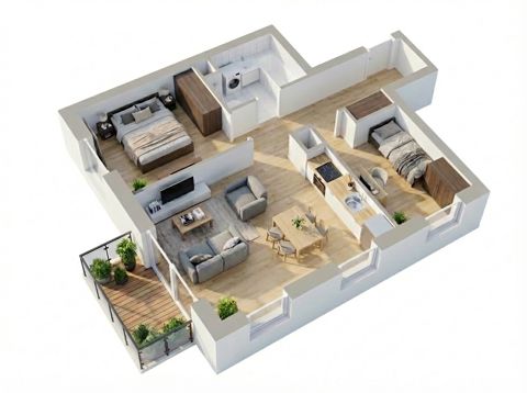 Plan 3 pok. 52m²