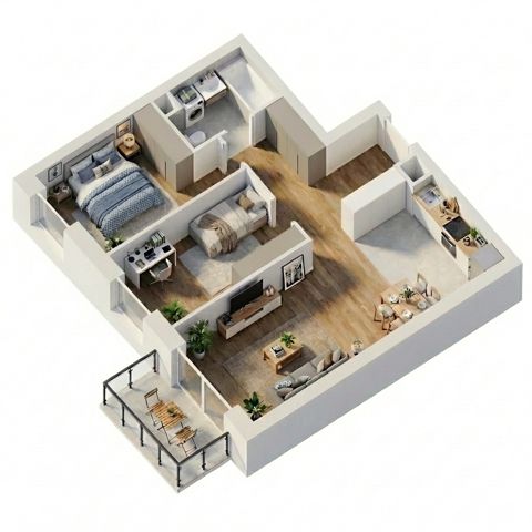 Plan 3 pok. 64m²