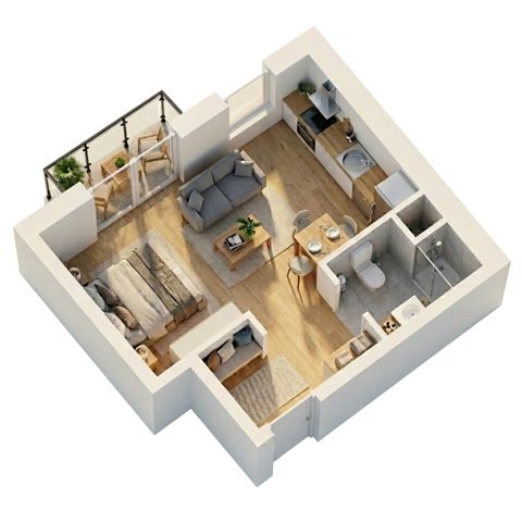 Plan 1 pok. 30m²