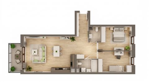 Plan 3 pok. 75m²