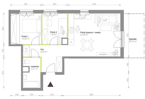 Plan 3 pok. 57m²