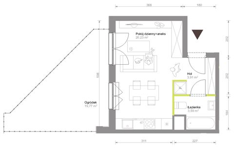 Plan 1 pok. 28m²
