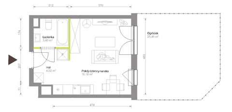 Plan 1 pok. 26m²
