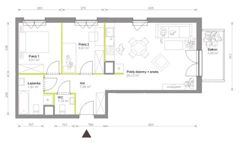 Plan 3 pok. 59m²