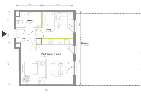 Plan 2 pok. 45m²