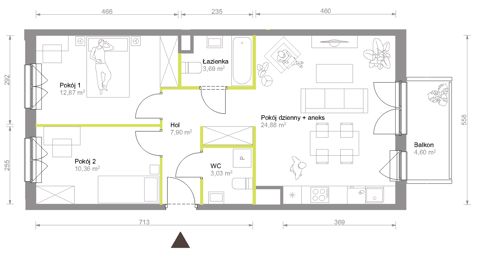 Plan 3 pok. 63m²