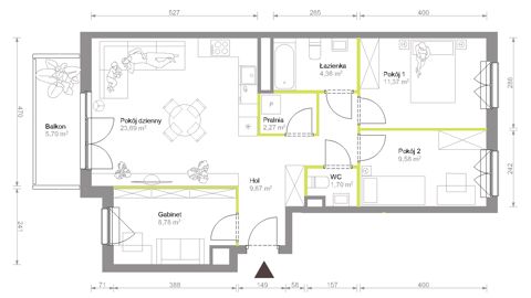 Plan 4 pok. 71m²