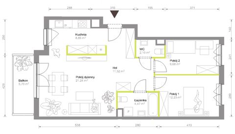 Plan 3 pok. 70m²