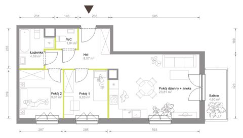 Plan 3 pok. 57m²