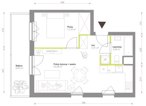 Plan 2 pok. 41m²