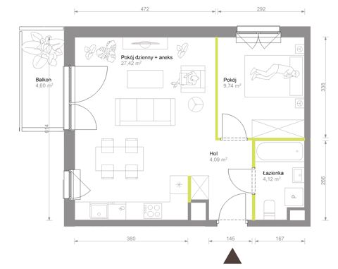 Plan 2 pok. 45m²
