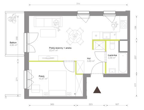 Plan 2 pok. 40m²