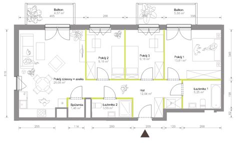 Plan 4 pok. 80m²