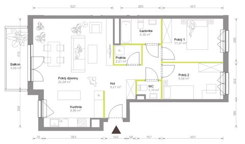 Plan 3 pok. 72m²