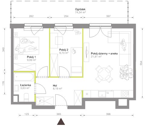 Plan 3 pok. 53m²