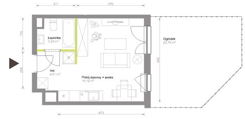 Plan 1 pok. 26m²