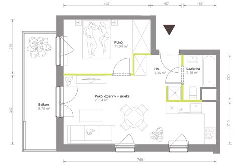 Plan 2 pok. 41m²