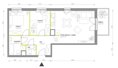 Plan 3 pok. 59m²