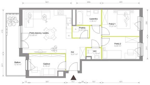 Plan 4 pok. 71m²