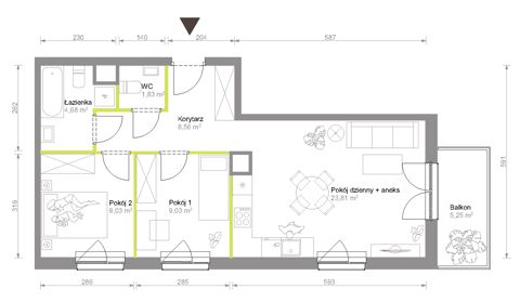 Plan 3 pok. 57m²