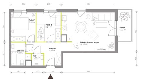 Plan 3 pok. 59m²