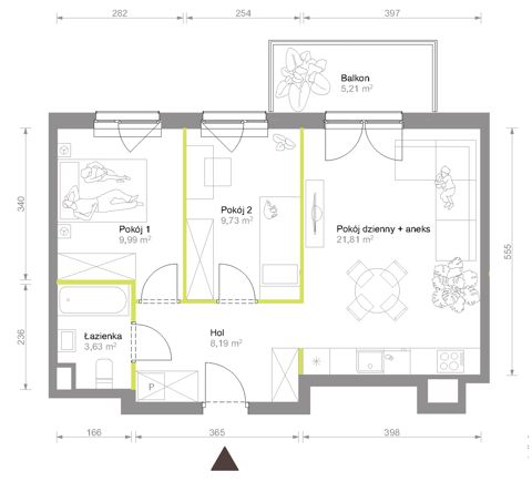 Plan 3 pok. 53m²