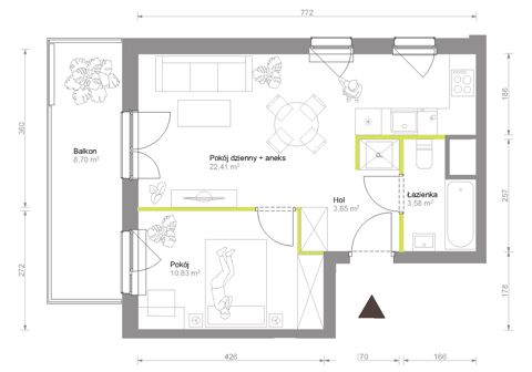 Plan 2 pok. 40m²