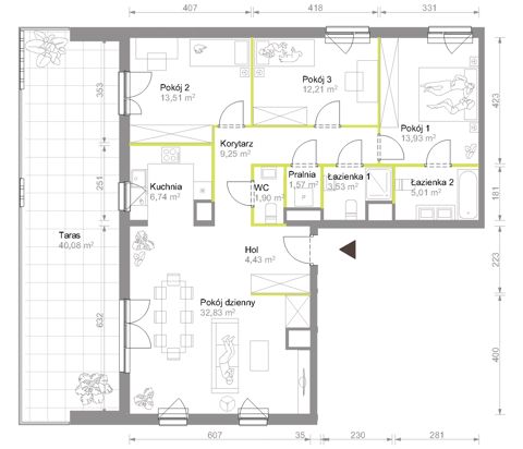 Plan 4 pok. 105m²