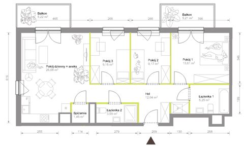 Plan 4 pok. 80m²