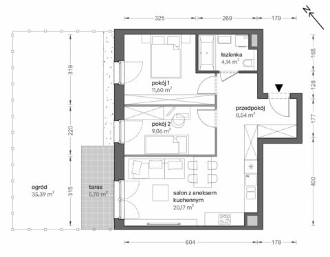 Plan 3 pok. 54m²