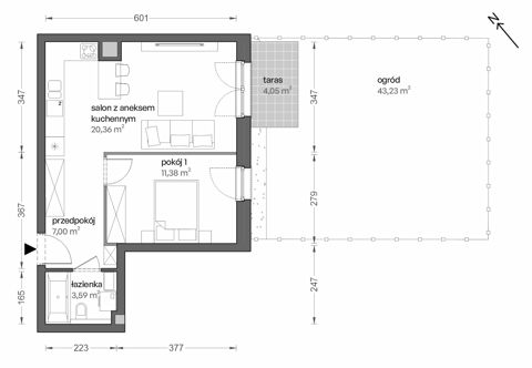 Plan 2 pok. 42m²