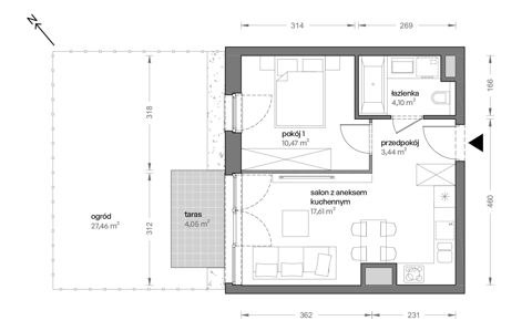 Plan 2 pok. 36m²