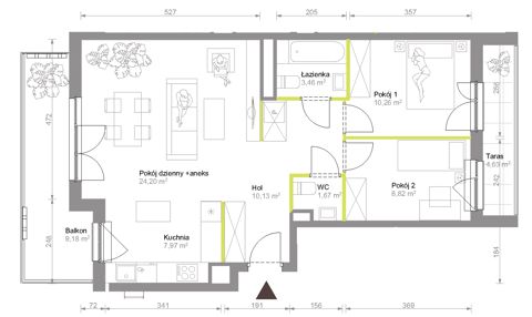 Plan 3 pok. 67m²
