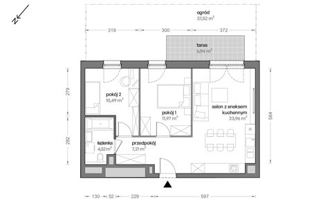 Plan 3 pok. 58m²