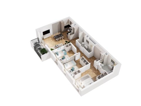 Plan 4 pok. 90m²