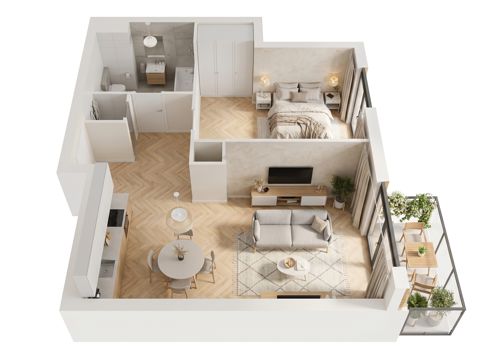 Plan 2 pok. 46m²