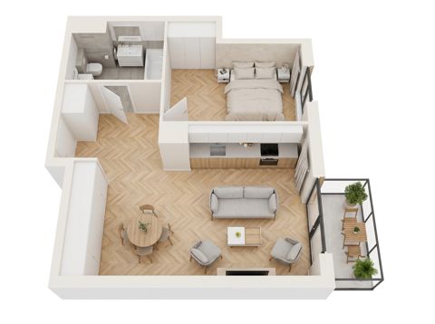 Plan 2 pok. 46m²