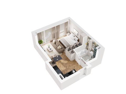 Plan 1 pok. 33m²