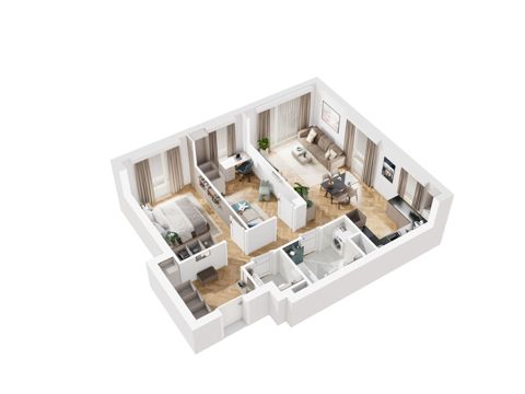 Plan 3 pok. 64m²