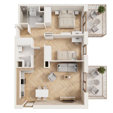 Plan 3 pok. 64m²