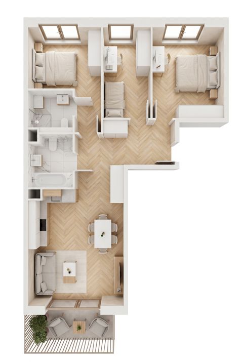 Plan 4 pok. 76m²