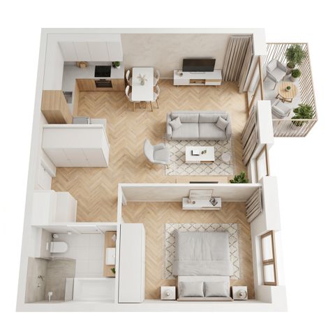 Plan 2 pok. 47m²