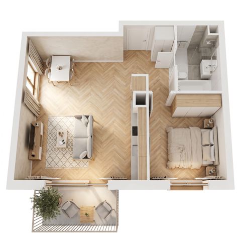 Plan 2 pok. 45m²