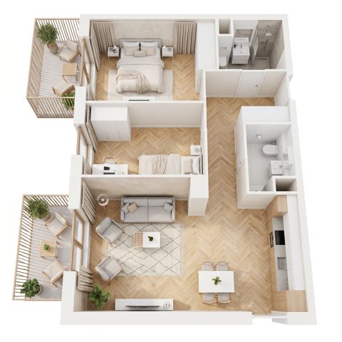 Plan 3 pok. 64m²