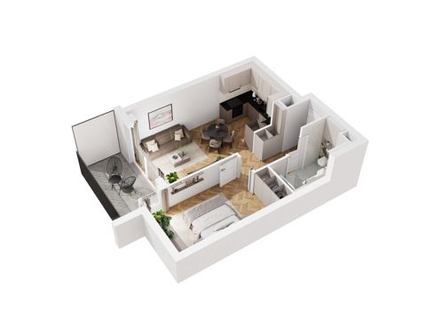 Plan 2 pok. 45m²