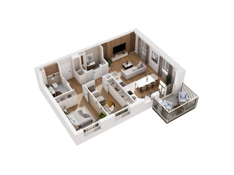 Plan 3 pok. 65m²