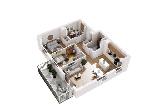 Plan 3 pok. 66m²