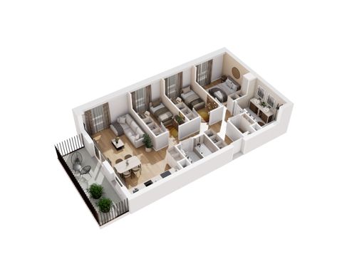 Plan 4 pok. 75m²