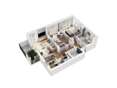Plan 3 pok. 64m²