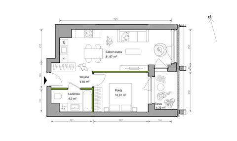 Plan 2 pok. 41m²